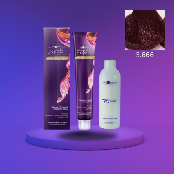 Hair Company Inimitable Color Cream 5.666 Black Cherry 100ml + 20 Vol. (6%) Oxidant Emulsion