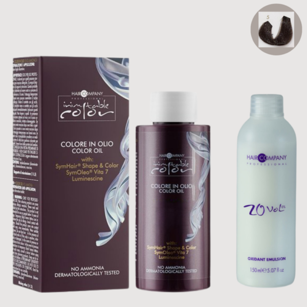 Hair Company Inimitable Color Oil 5 Light Chestnut 100ml LB13122 + 20 Vol. (6%) Oxidant Emulsion