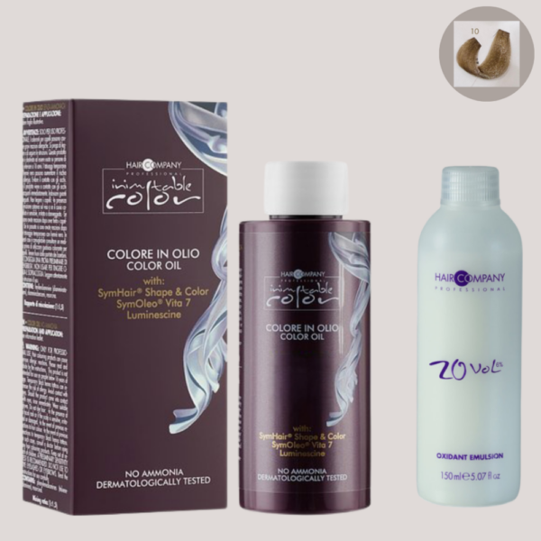 Hair Company Inimitable Color Oil 10 Platinum 100ml LB13127 + 20 Vol. (6%) Oxidant Emulsion