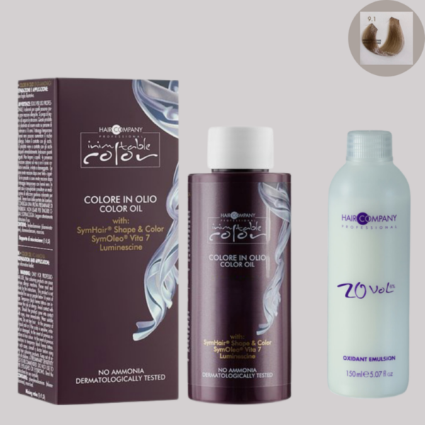 Hair Company Inimitable Color Oil 9.1 Very Light 100ml LB13130 + 20 Vol. (6%) Oxidant Emulsion