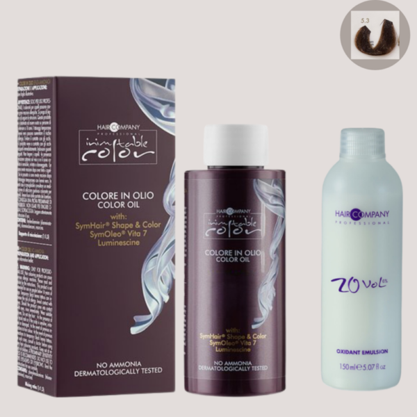 Hair Company Inimitable Color Oil 5.3 Golden Brown 100ml LB13131 + 20 Vol. (6%) Oxidant Emulsion