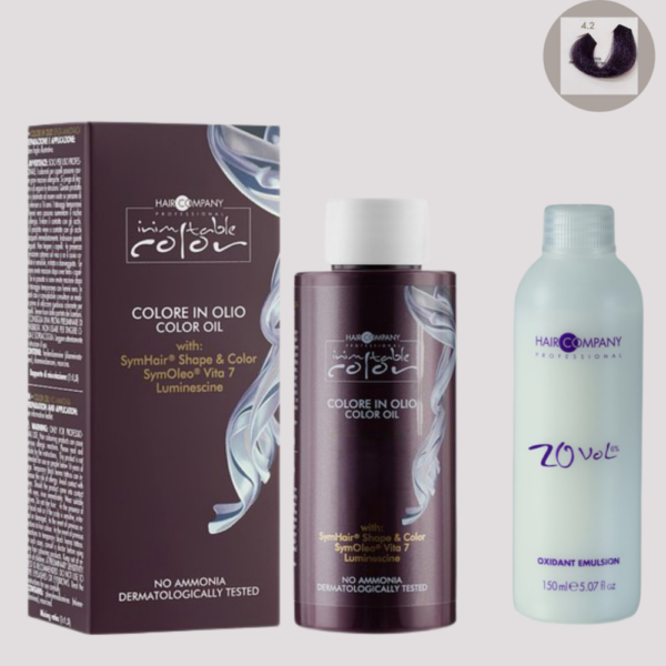 Hair Company Inimitable Color Oil 4.2 Chestnut 100ml LB13142 + 20 Vol. (6%) Oxidant Emulsion