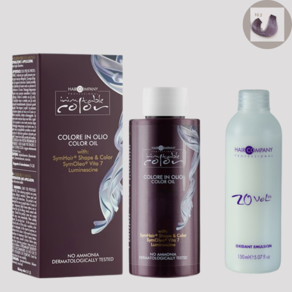 Hair Company Inimitable Color Oil 10.2 Platinum 100ml LB13143 + 20 Vol. (6%) Oxidant Emulsion