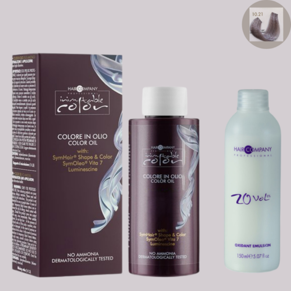 Hair Company Inimitable Color Oil 10.21 Platinum100ml LB13146 + 20 Vol. (6%) Oxidant Emulsion